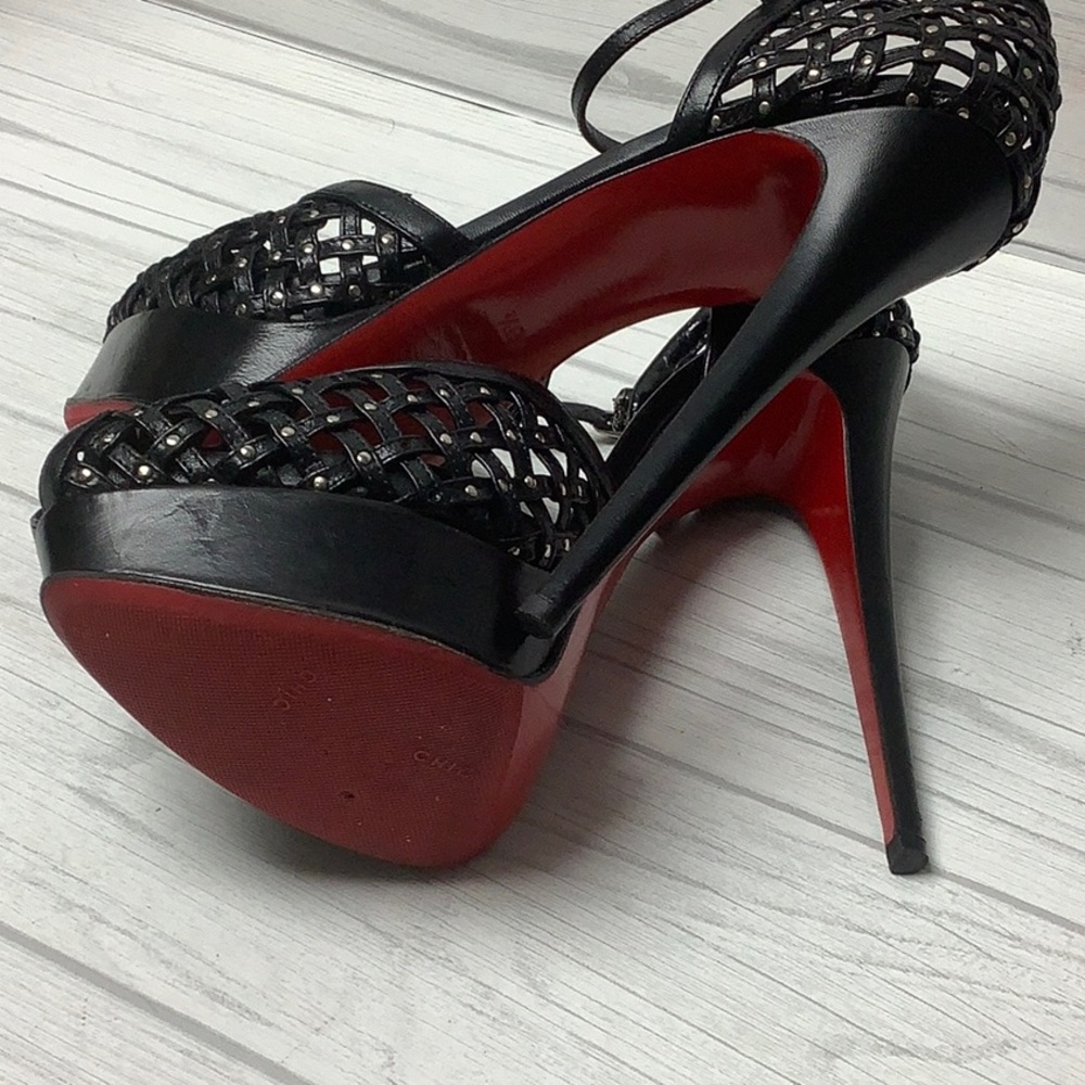 Christian Louboutin Black Cut-Out Heels - Picture 9 of 13